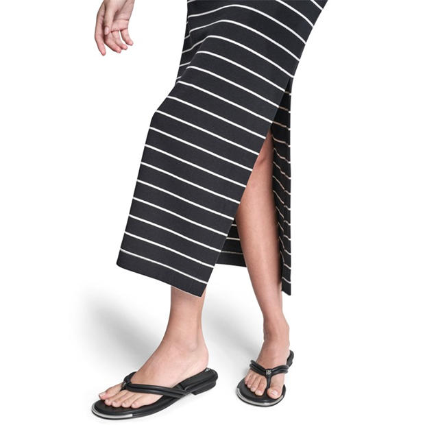 Blk/Eggnog - DKNY - DKNY Jeans Striped Rib Tank Maxi Dress
