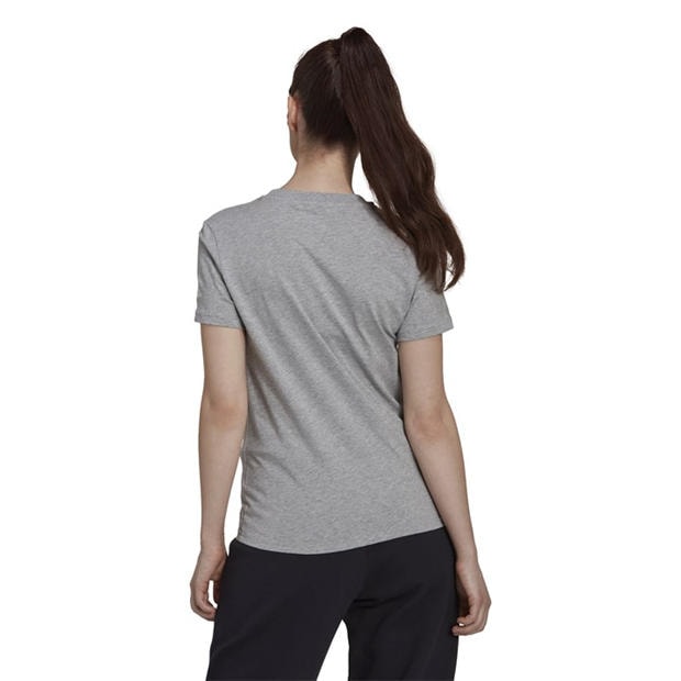 GreyHeather/Wht - adidas - Essentials Slim Logo Womens T Shirt