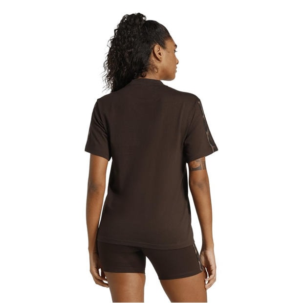 Brown/Leopard - adidas - Essentials 3 Stripe T-Shirt Womens