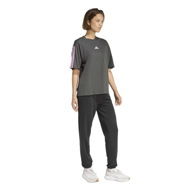 Carbon/Pink - adidas - Essentials 3 Stripe T-Shirt Womens
