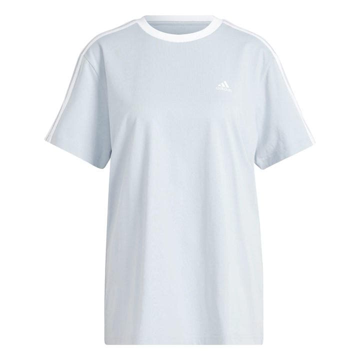 Adidas Women's Blue Essentials 3 Stripe T-Shirt in Size 2XS, Sports Direct