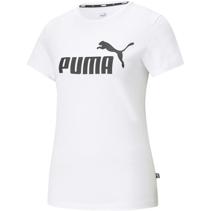 Puma Women's White Regular Fit Logo T-Shirt in Size 12, Sports Direct