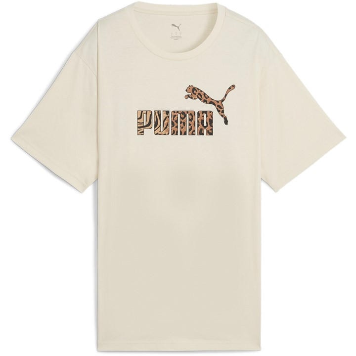 Puma Women's Beige Regular Fit Logo T-Shirt in Size 8, Sports Direct