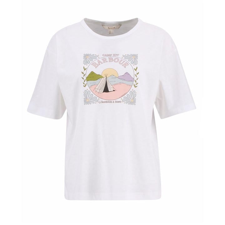 Barbour Women's White T-Shirt in Size 16, Sports Direct