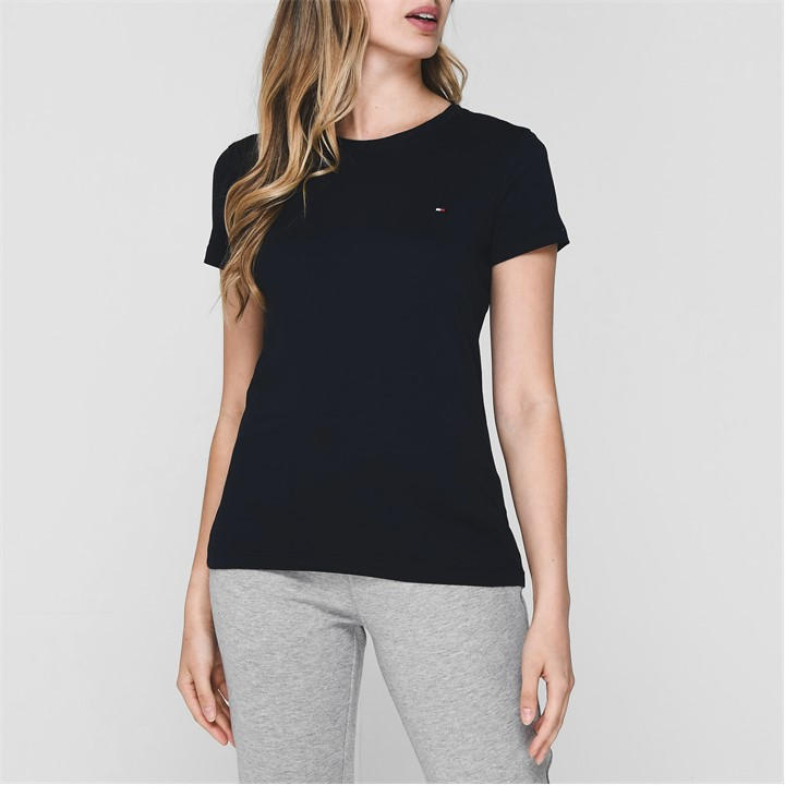 Tommy Hilfiger Women's Blue Heritage Crew Neck T Shirt Size 8