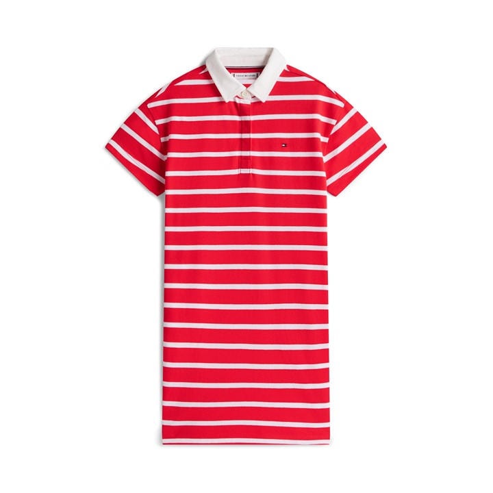 Tommy Hilfiger Girls Red Kids' Polo Dress in Size 11 - 12 Years, Sports Direct