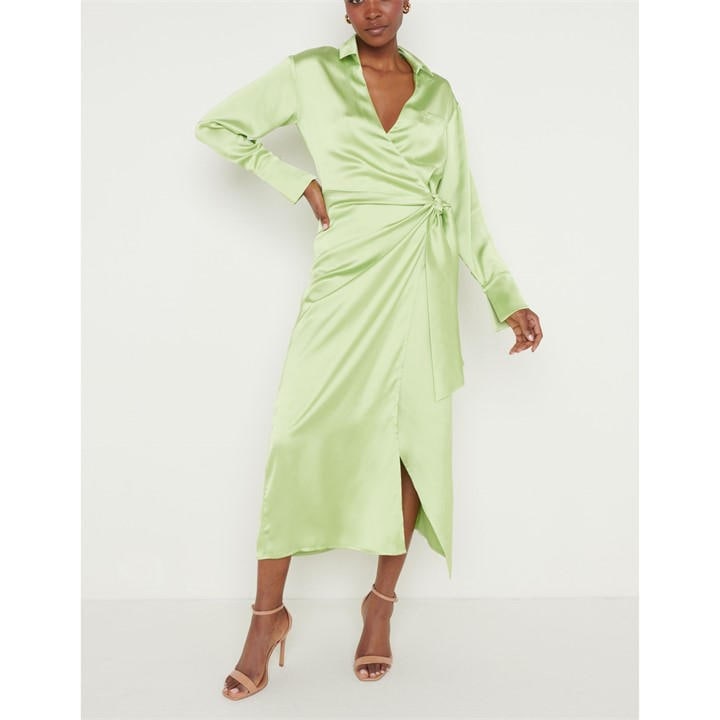 Pretty Lavish Women's Green Ronnie Wrap Dress in Size 6, Sports Direct
