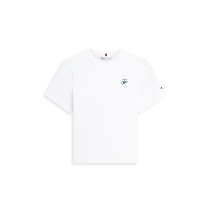 Tommy Hilfiger Women's White Script T-Shirt in Size 14, Sports Direct