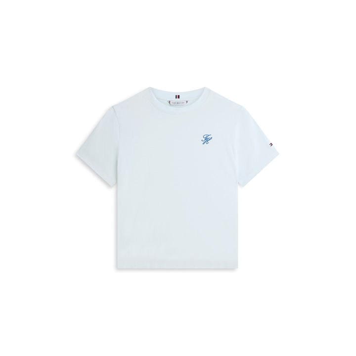 Tommy Hilfiger Women's Blue Script T-Shirt in Size 12, Sports Direct