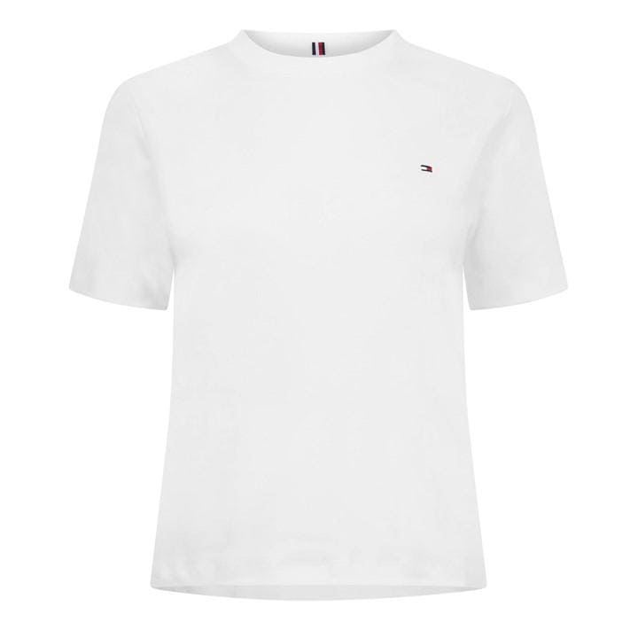 Tommy Hilfiger Women's White Boxy Interl T-Shirt in Size 8, Sports Direct