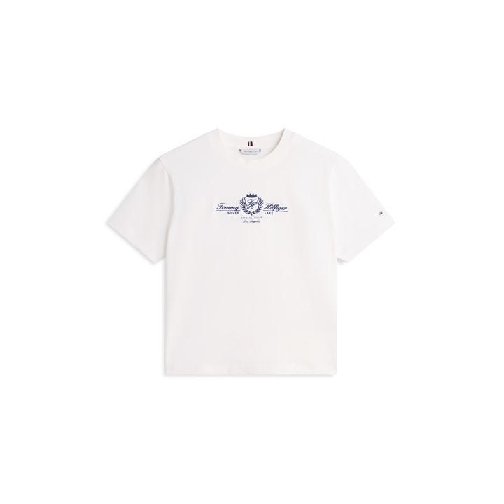 Tommy Hilfiger Women's White T-Shirt in Size 10, Sports Direct