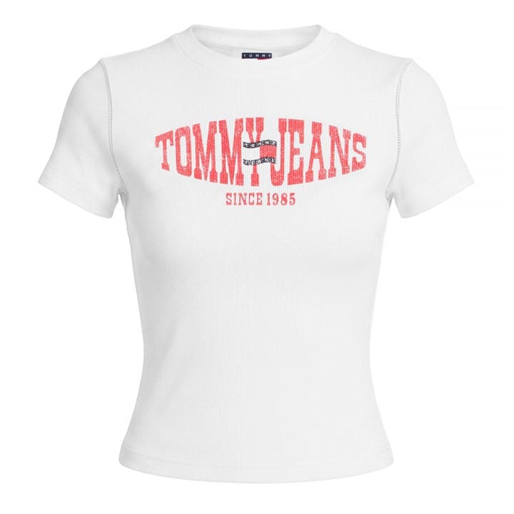 Tommy Jeans Women's White T-Shirt in Size 8, Sports Direct