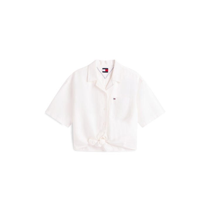 Tommy Jeans Women's White Short Sleeve Plain Shirt in Size 14, Sports Direct