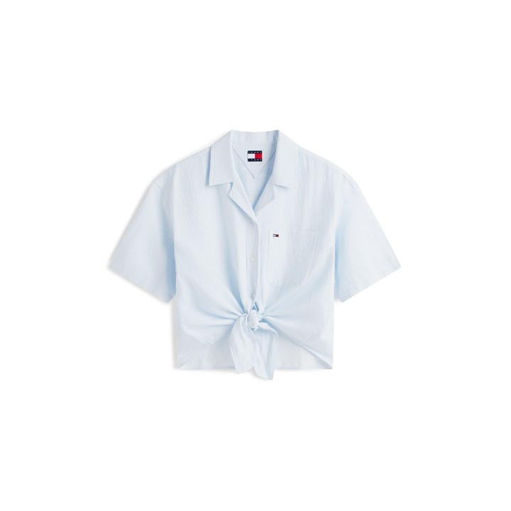 Tommy Jeans Women's Blue Short Sleeve Plain Shirt in Size 14, Sports Direct
