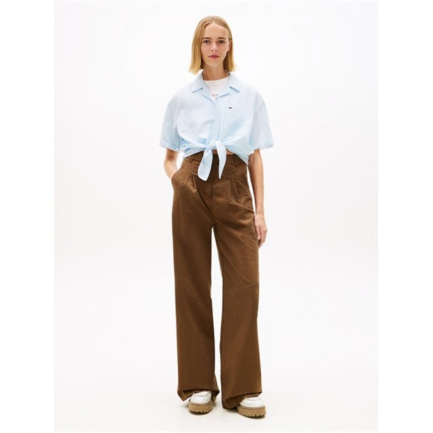 Powd Blue/Str - Tommy Jeans - Women's Short Sleeve Plain Shirt