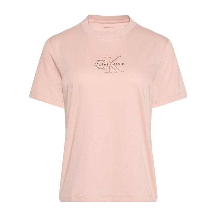 Calvin Klein Jeans Women's Pink Logo T-Shirt in Size 8, Sports Direct