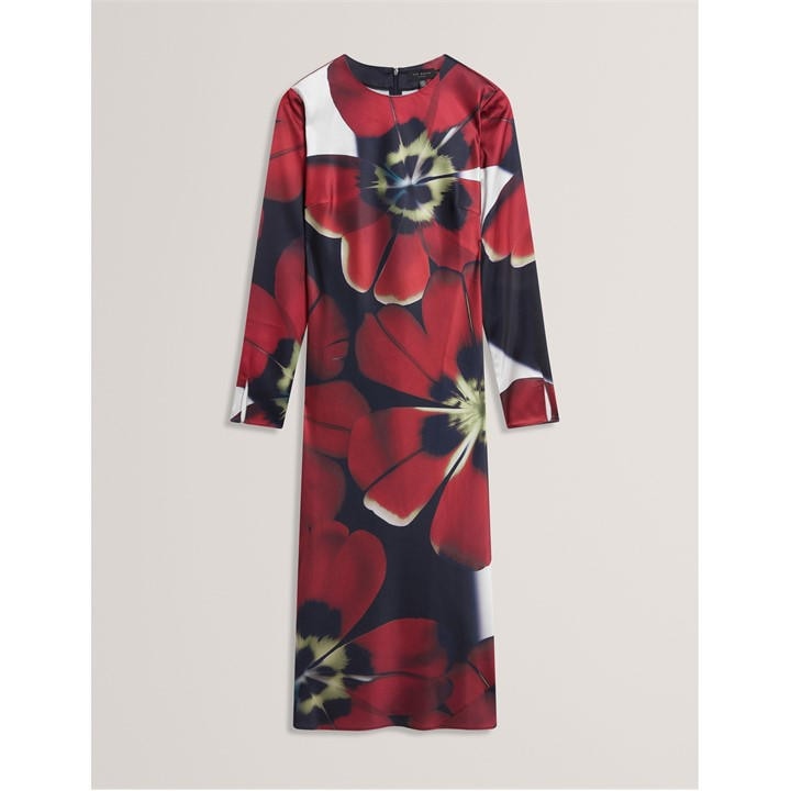 Ted Baker Women's Blue Long Sleeve Print Tea Dress in Size 8, Sports Direct