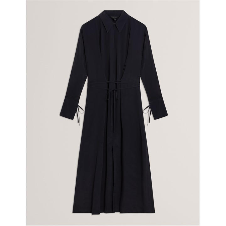 Ted Baker Women's Blue Rhaeaa - Tie Detail Midi Shirt Dress - Image 4