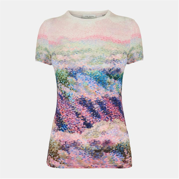 Ted Baker Women's Pink Ted Print T-Shirt Size 12