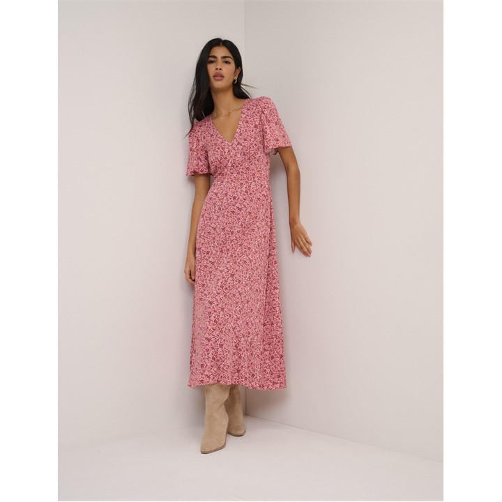Nobodys  Women's Pink Nc Atlas Midi Dress in Size 8, Sports Direct