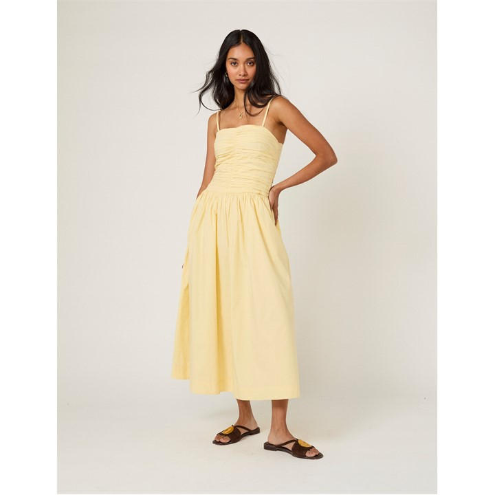 Nobodys  Women's Yellow Nc Rosalie Midi Dress in Size 8, Sports Direct