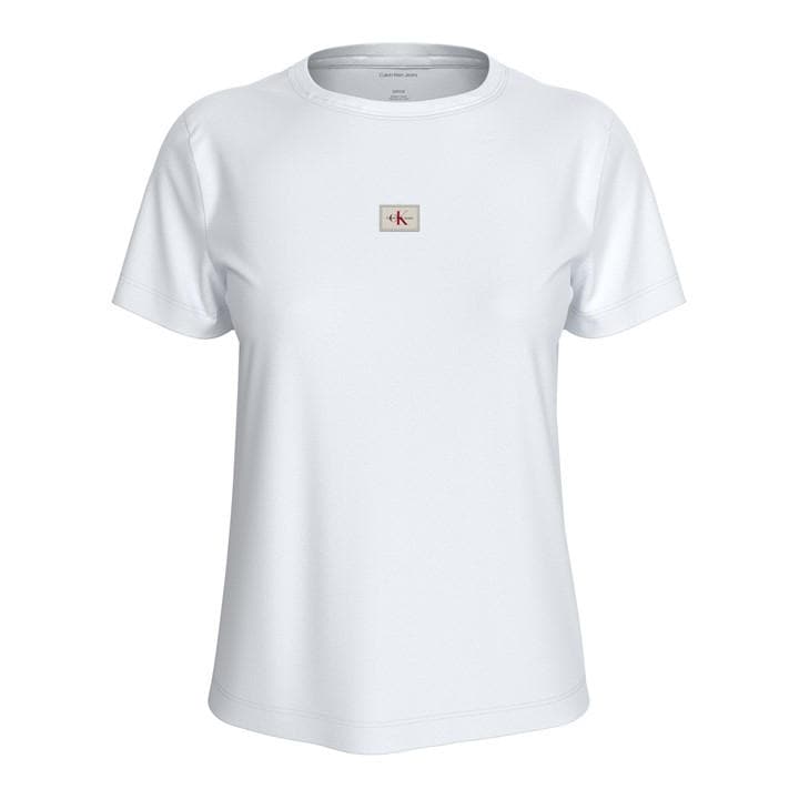 Calvin Klein Jeans Women's White T-Shirt in Size 10, Sports Direct