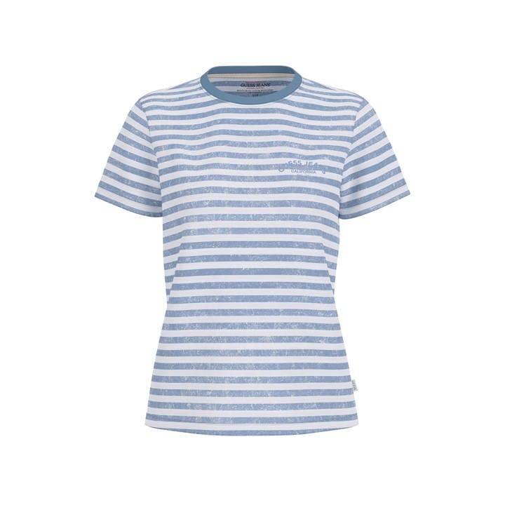 Guess Women's Blue Slim Fit T-Shirt in Size 12, Sports Direct