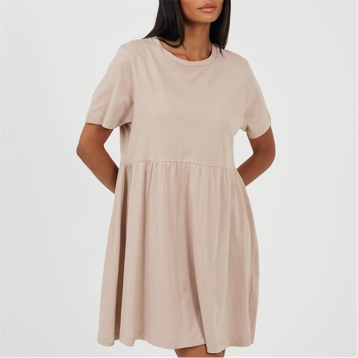 Brave Soul Women's Beige Jersey Smock Dress in Size 12, Sports Direct