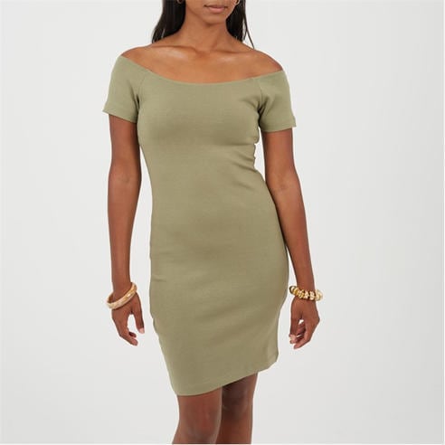 Brave Soul - Womens Bardot Neckline Bodycon Dress