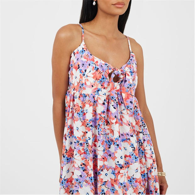 Корал/Лилаво - Brave Soul - Women's Strappy A Line Dress