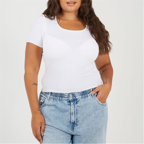 Brave Soul - Plus Size Basic Ribbed Short Sleeve T-shirt