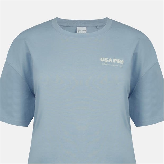Brunera Blue - USA Pro - Women's Graphic Cotton Short Sleeve Oversized T-Shirt