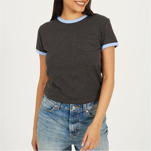 Brave Soul - Short Sleeve Chest Pocket T-shit with Contrast Neck and Sleeve Rib