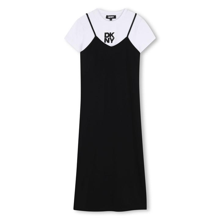 Dkny Girls Black Kids' T-Shirt Dress in Size 8 - 9 Years, Sports Direct