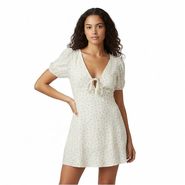 White Ditsy - Jack Wills - Women's Mini Dress