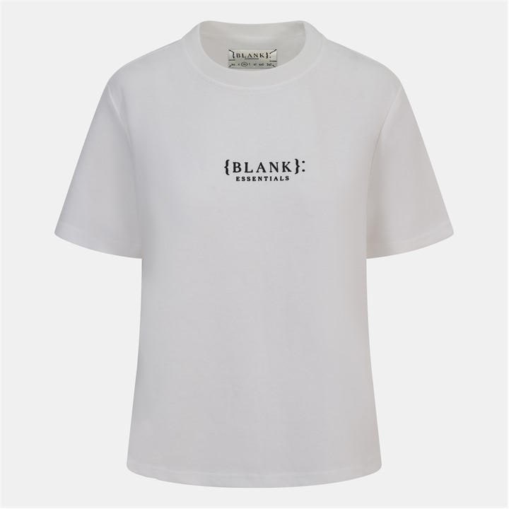 Blank Essentials Women's White Blank E Core Puff Print T-Shirt in Size 14, Sports Direct
