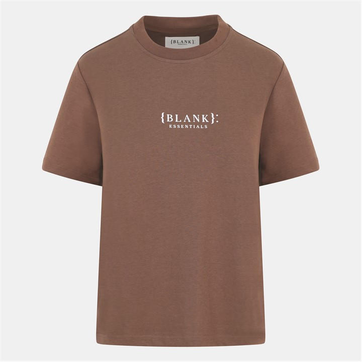 Blank Essentials Women's Brown Blank E Core Puff Print T-Shirt in Size 14, Sports Direct
