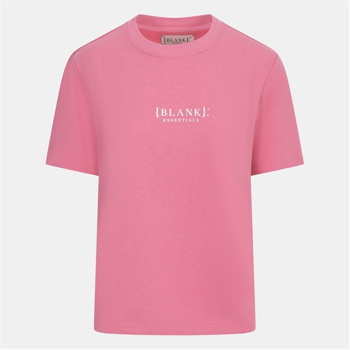 Blank Essentials Women's Pink Blank E Core Puff Print T-Shirt in Size 14, Sports Direct
