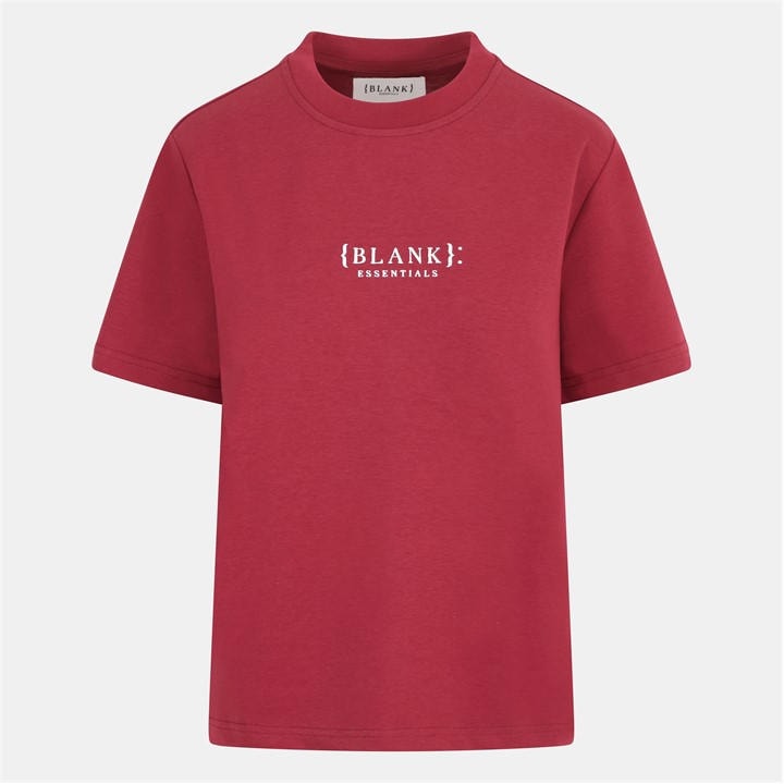 Blank Essentials Women's Red Blank E Core Puff Print T-Shirt in Size 10, Sports Direct