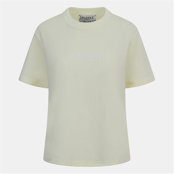 Blank Essentials Women's Yellow Blank E Core Puff Print T-Shirt in Size 16, Sports Direct