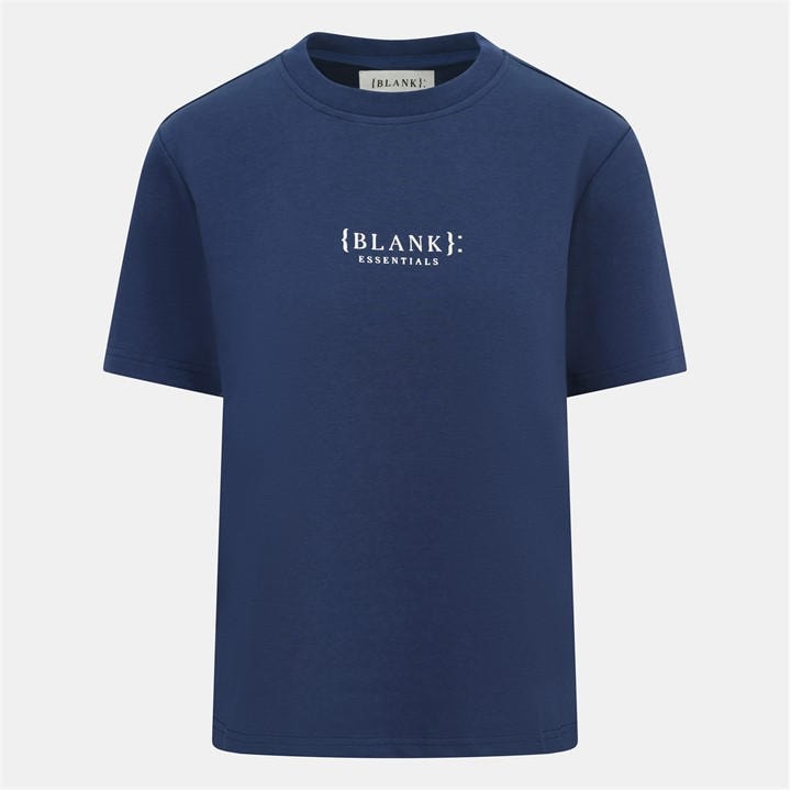 Blank Essentials Women's Blue Blank E Core Puff Print T-Shirt in Size 14, Sports Direct