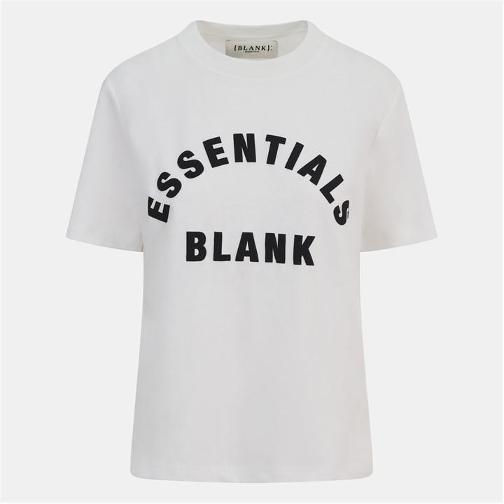 Blank Essentials Women's White Blank Arched Print Puff T-Shirt in Size 14, Sports Direct