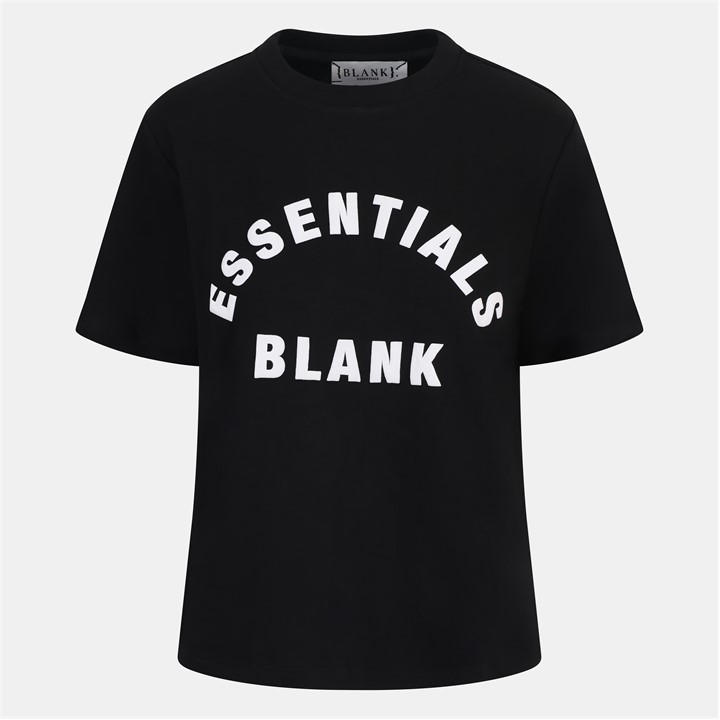 Blank Essentials Women's Black Blank Arched Print Puff T-Shirt in Size 14, Sports Direct