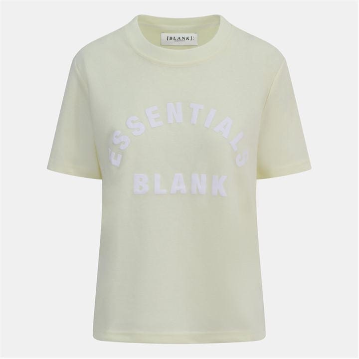 Blank Essentials Women's Yellow Blank Arched Print Puff T-Shirt in Size 14, Sports Direct