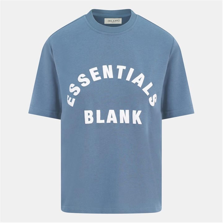 Blank Essentials Women's Blue Blank Arched Print Puff T-Shirt in Size 14, Sports Direct