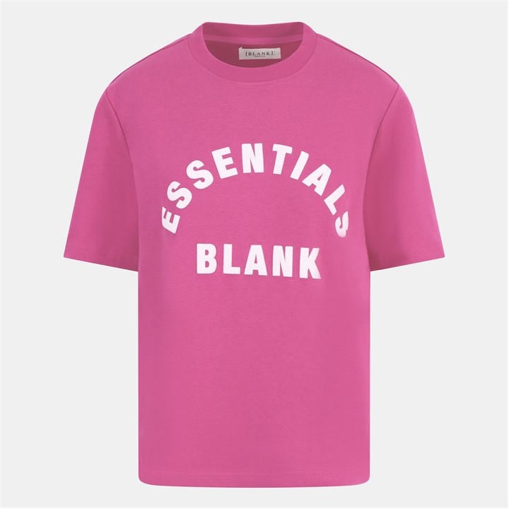 Blank Essentials Women's Purple Blank Arched Print Puff T-Shirt in Size 14, Sports Direct