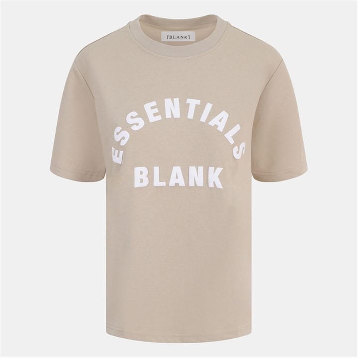 Blank Essentials Women's Beige Blank Arched Print Puff T-Shirt in Size 14, Sports Direct