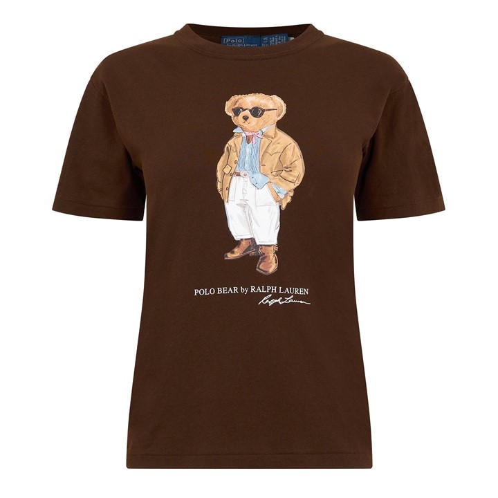 Polo Ralph Lauren Women's Brown Bear T-Shirt in Size 12, Sports Direct