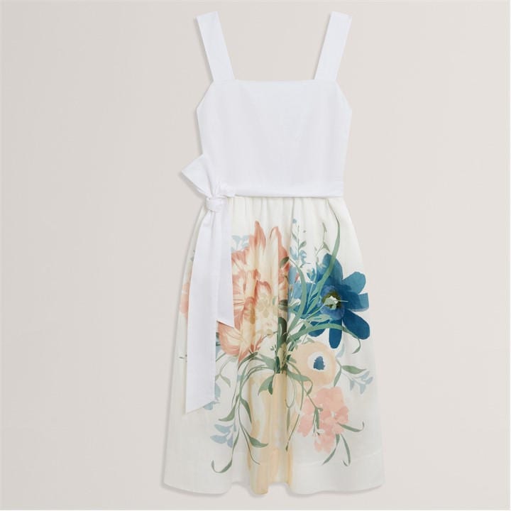 Ted Baker Women's Cream Tie Waist Sundress in Size 14, Sports Direct