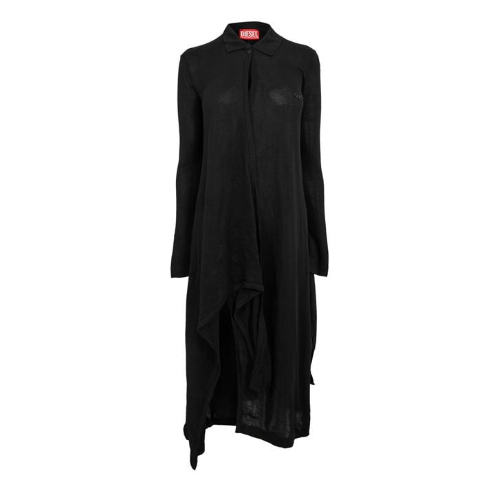 Diesel Women's Black D Wrip Abito Long Maxi Dress in Size 14, Sports Direct